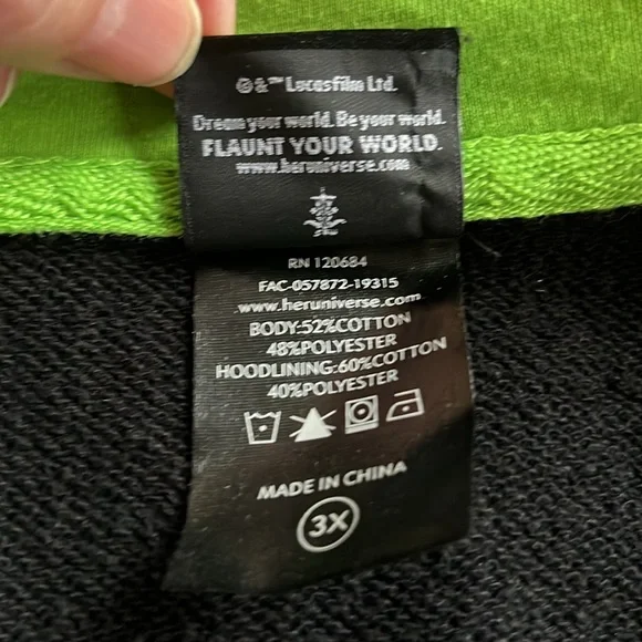 STAR WARS Her Universe Yoda Hoodie!! Size 3X - Picture 12 of 12